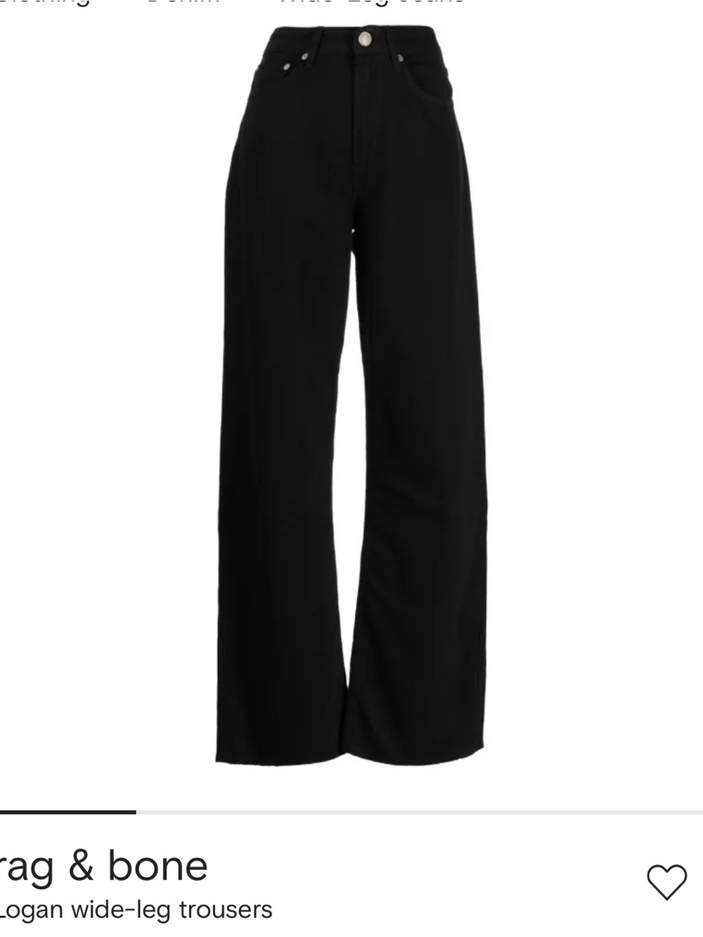 rag & bone Logan Mid/High Rise Wide Leg Jeans Size 30